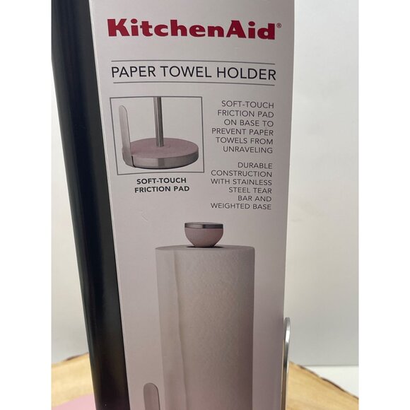 KitchenAid White Paper Towel Holder With Soft-Touch Friction Pad & Weighted base - Picture 6 of 8